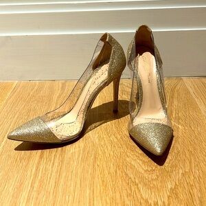 Gianvito Rossi Gold Glitter PVC Heels